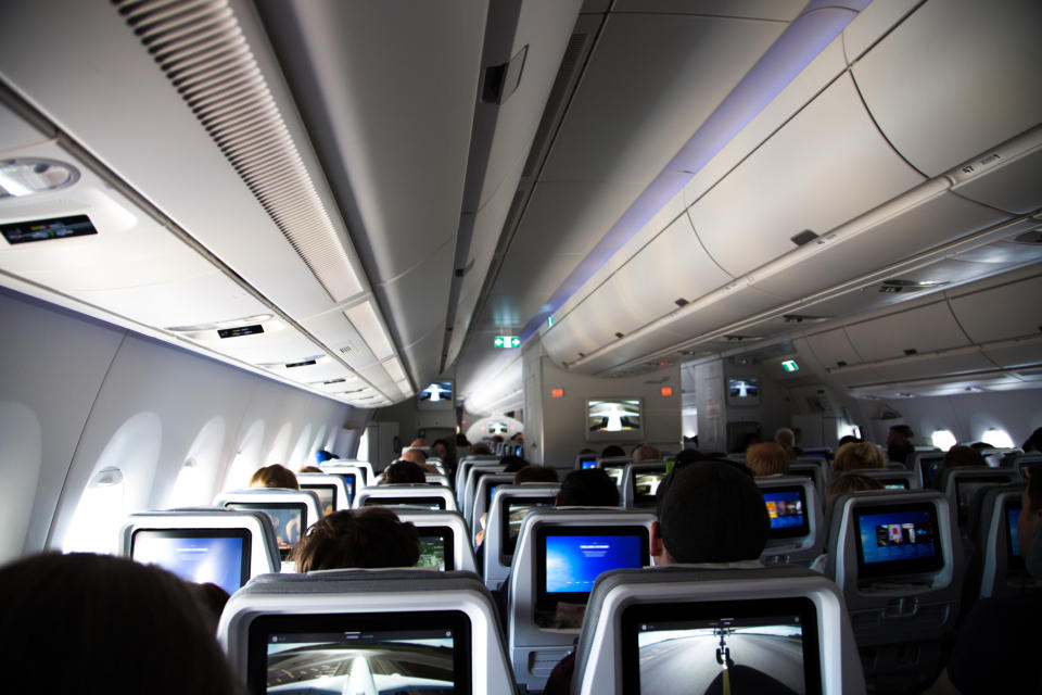 Pictured: Inside an airplane. Image: Getty