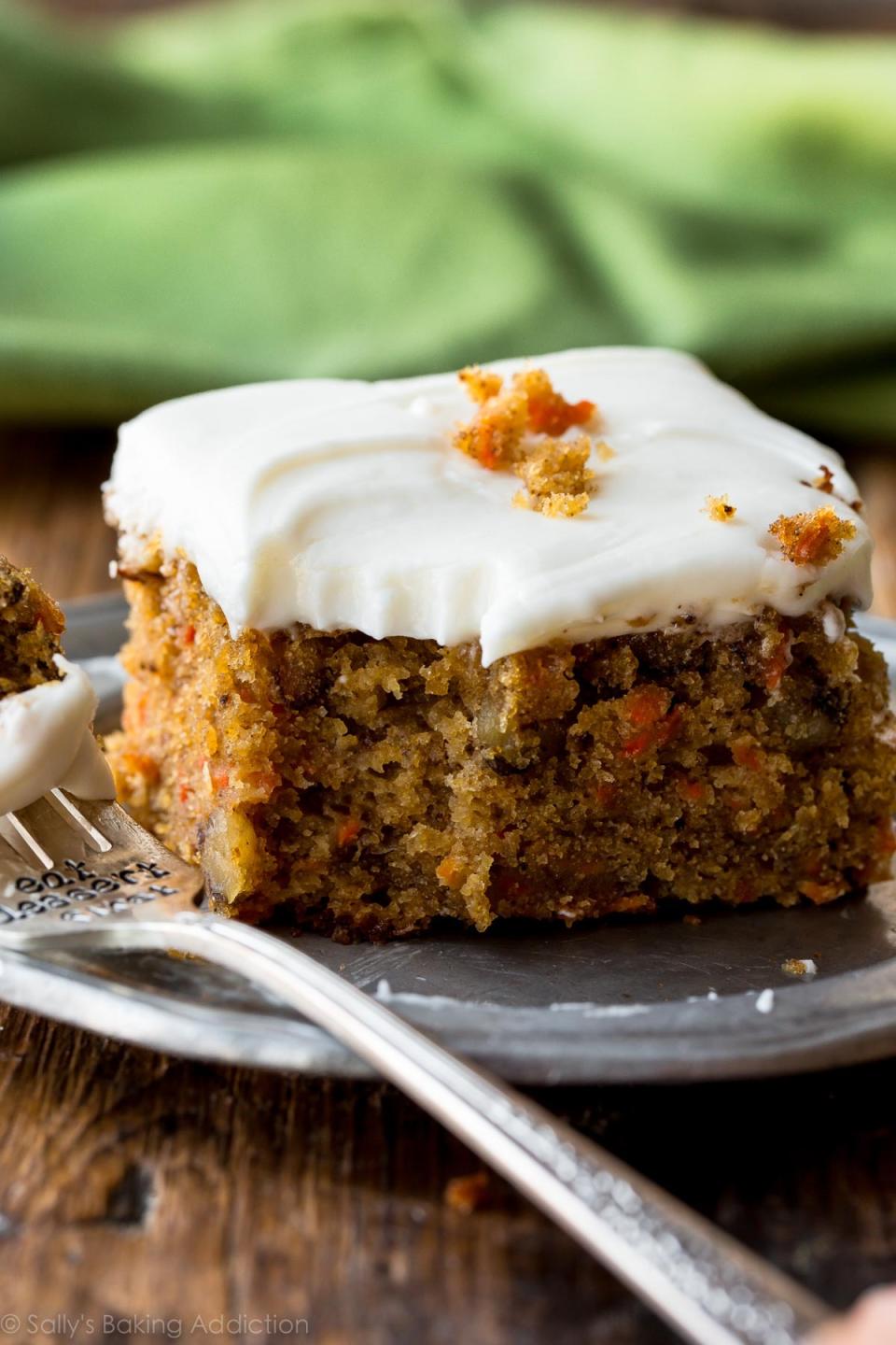 <a href="https://sallysbakingaddiction.com/pineapple-carrot-cake-with-cream-cheese-frosting/" target="_blank" rel="noopener noreferrer"><strong>Get the Pineapple Carrot Cake with Cream Cheese Frosting recipe from Sally's Baking Addiction</strong></a>