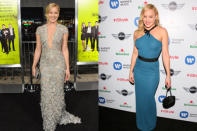 <p>The actress was radiant in a silver backless Reem Acra gown at the Los Angeles premiere of 'Seven Psychopaths', but failed to impress us with her fitted blue ensemble at the Warner Music Group Grammys Afterparty.</p>