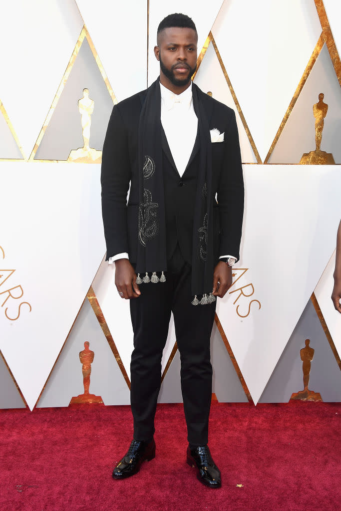 <p>Winston Duke attends the 90th Academy Awards in Hollywood, Calif., March 4, 2018. (Photo: Steve Granitz/WireImage) </p>