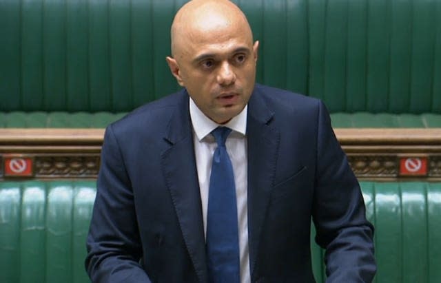 Health Secretary Sajid Javid (House of Commons/PA)