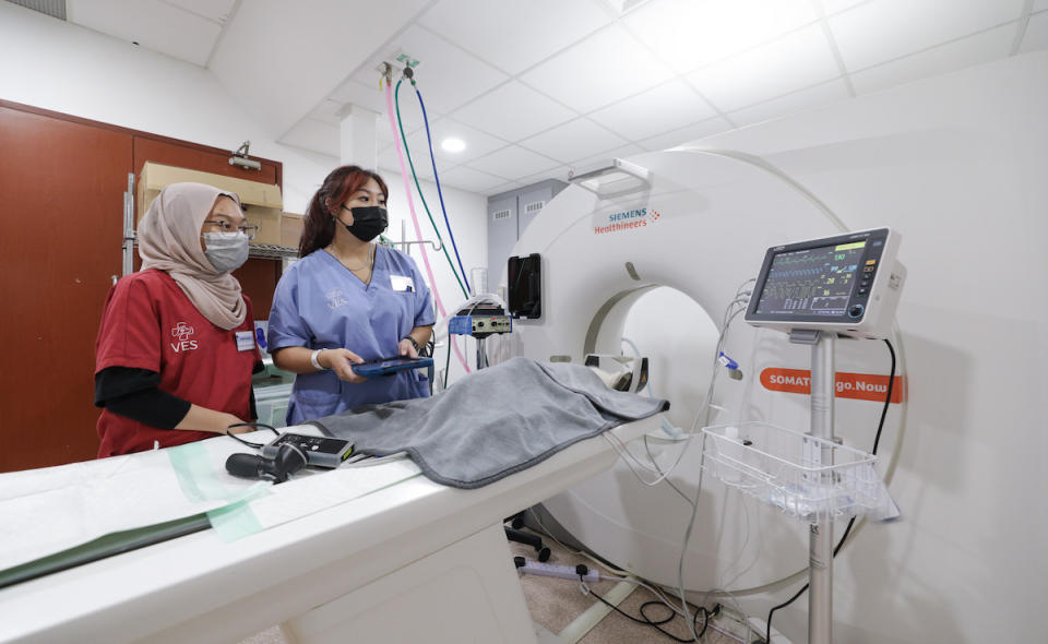 Vets and specialists at VES Hospital Singapore use CT scan to diagnose complex injuries or diseases among pets. (PHOTO: VES)