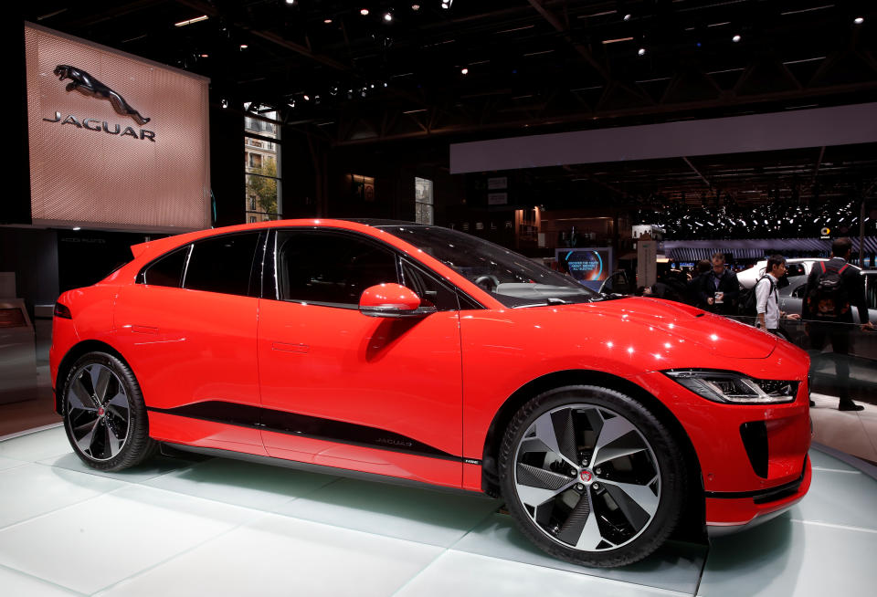 The Jaguar I-PACE is seen during the first press day of the Paris auto show, in Paris, France, October 2, 2018. REUTERS/Benoit Tessier