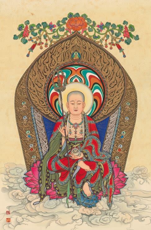  農曆7月30日（2021年9月6日），是地藏王菩薩生日。（圖／慧松居士恭繪 雲水堂提供）