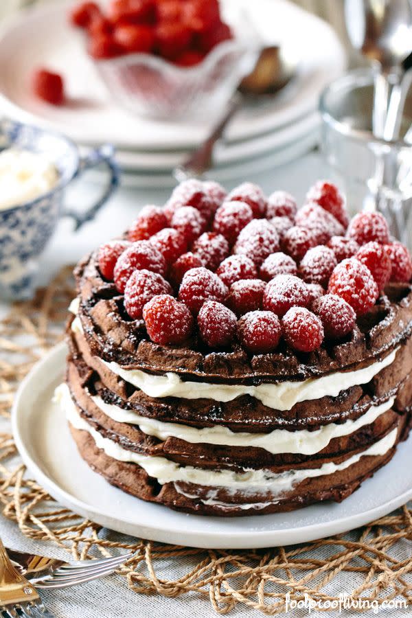 Dark Chocolate Waffle Cake