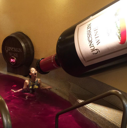 En Japón puedes bañarte en una piscina de vino tinto