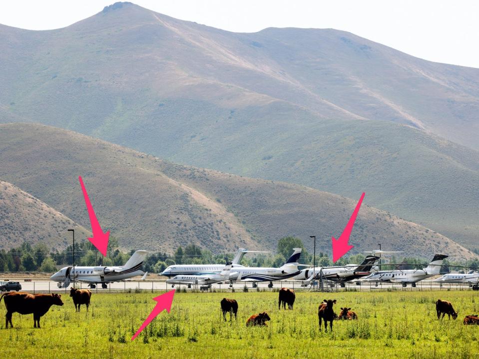 Private jets at Sun Valley airport