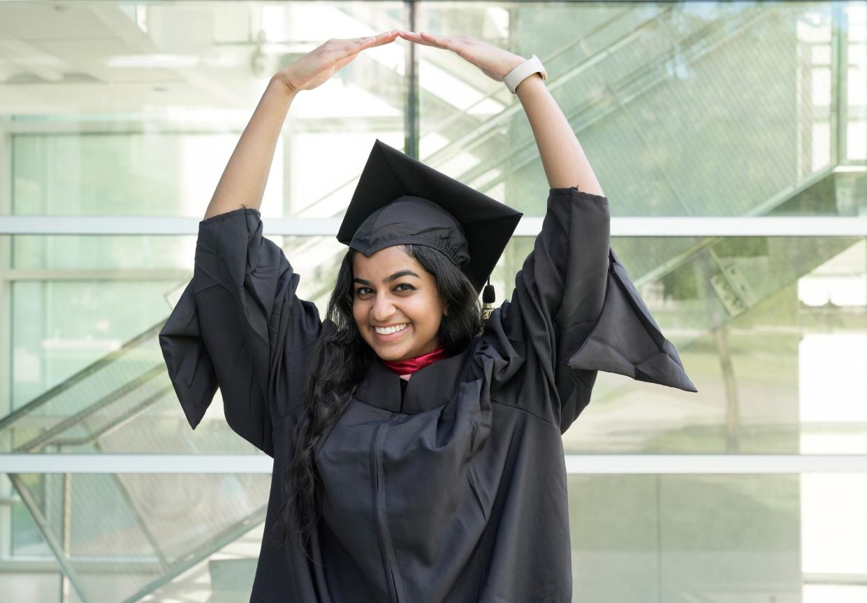 Nandini Rangan came to Ohio State University in the early days of the COVID-19 pandemic. She will graduate on Sunday with both a bachelor's degree and a master's degree in public health.