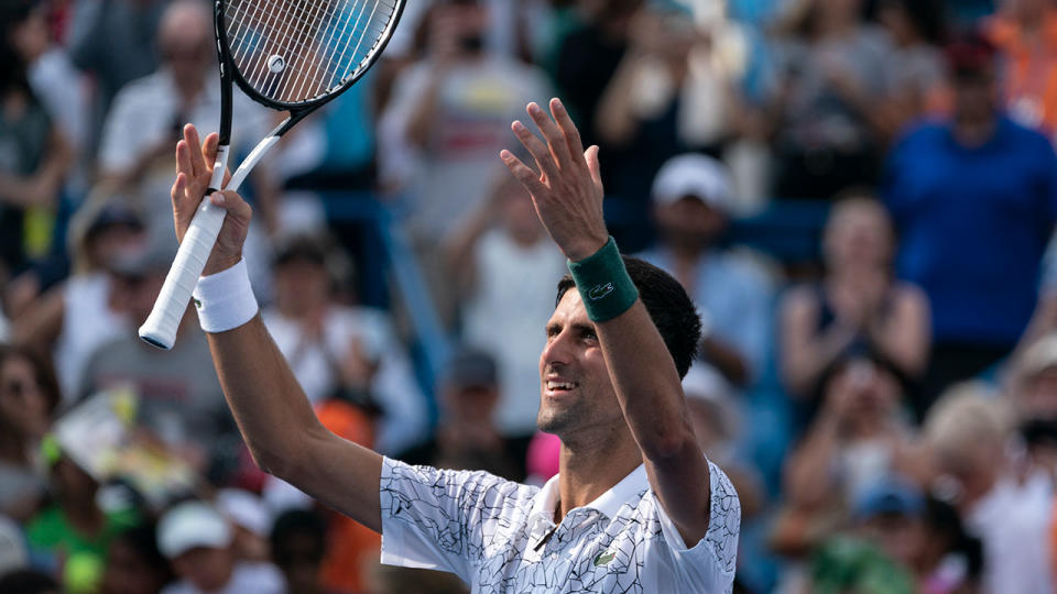 The Cincinnati tile is the one Masters trophy to so far elude Djokovic. Pic: Getty