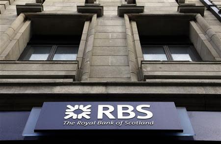 A logo of an Royal Bank of Scotland (RBS) is seen at a branch in London February 23, 2012. REUTERS/Stefan Wermuth