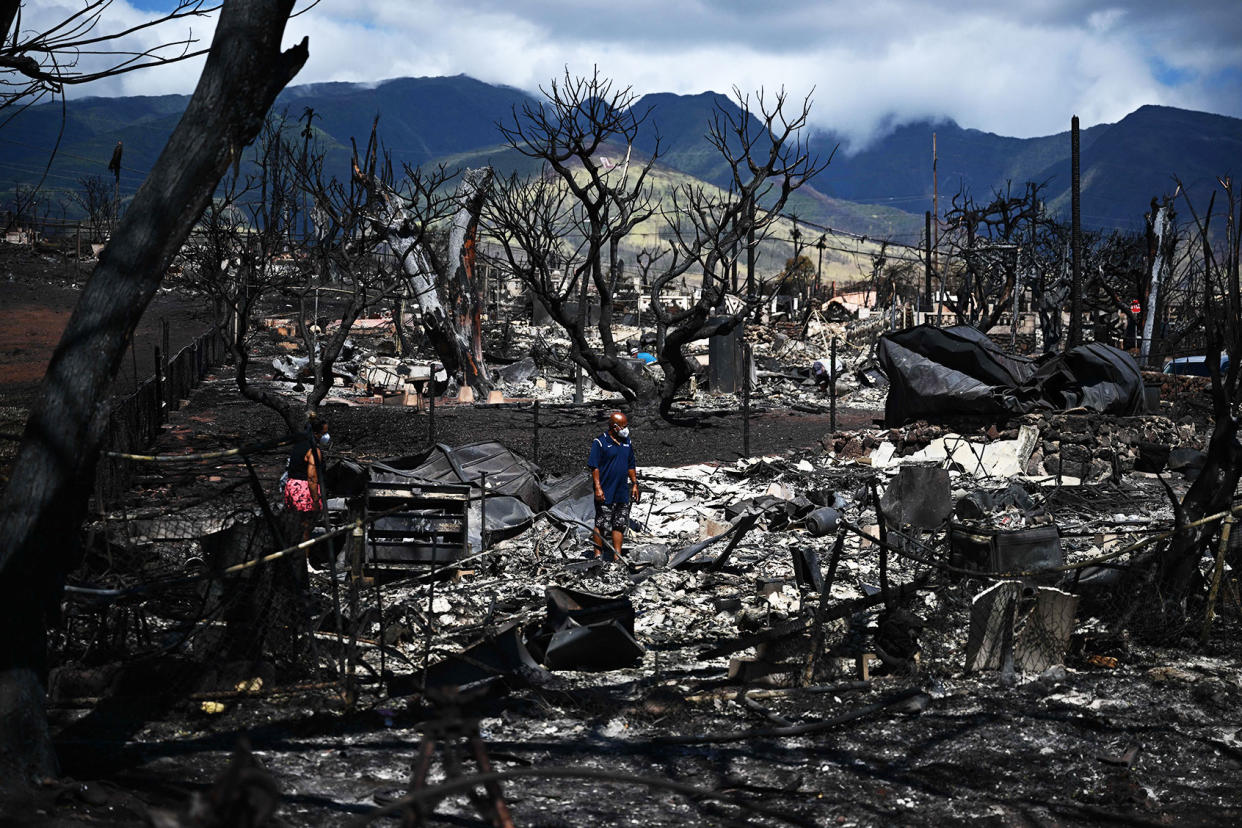 Lahaina Maui Hawaii fire ruins PATRICK T. FALLON/AFP via Getty Images