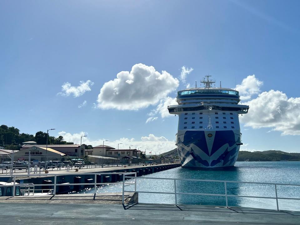 Sky Princess docked at sea