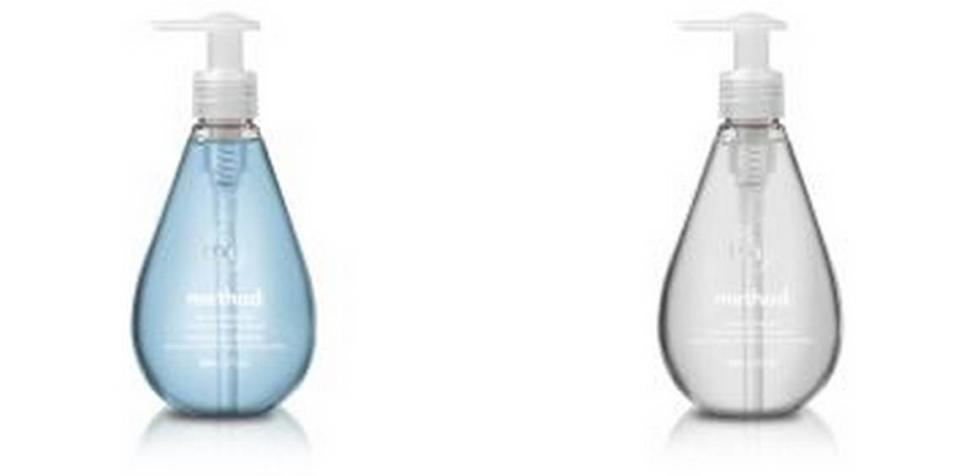 method hand soaps in sea minerals fragrance, on the left, and sweet water fragrance.