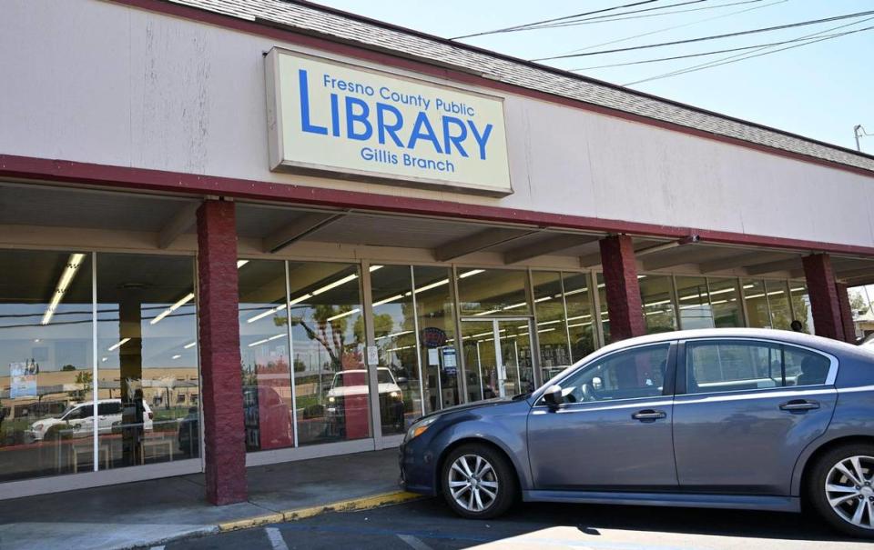 Fresno County Public Library’s Gillis branch, located near Fruit and Dakota avenues, shown Saturday, Aug. 12, 2023 in Fresno. The Gillis branch was originally located in three separate locations over time along Olive Avenue in the Tower District.