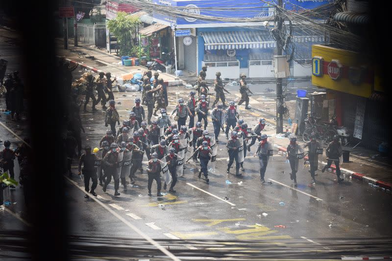 Protest against the military coup in Yangon