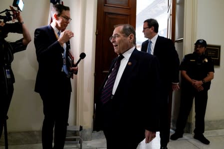 Rep. Jerry Nadler (D-NY) speaks with reporters as Former White House Communications Director Hope Hicks sits for a closed door interview before the House Judiciary Committee on Capitol Hill