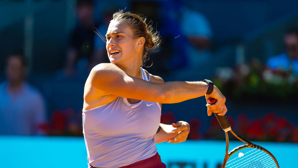 Seen here, Aryna Sabalenka at the Madrid Open.