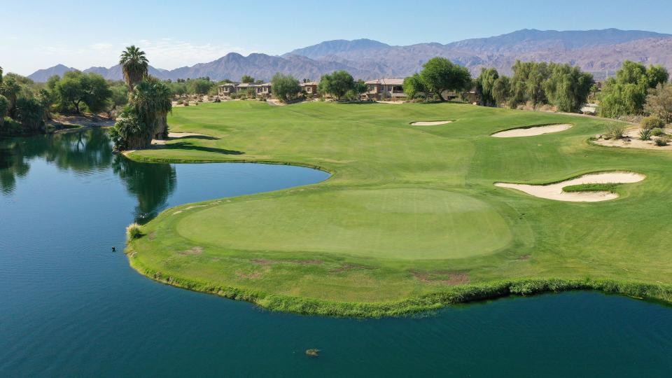 The Firecliff Course at Desert Willow Golf Resort in Palm Desert features turf, lakes and desert landscaping.