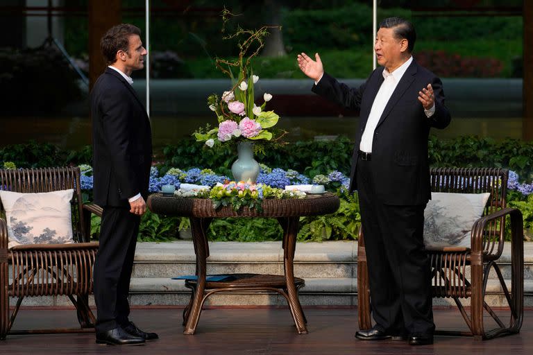 Emmanuel Macron y Xi Jinping, durante la reciente gira del francés a Pekín