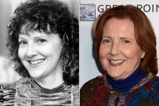 <p>Warner Brothers/courtesy Everett Collection; Kevin Winter/Getty</p> Miriam Flynn then and now