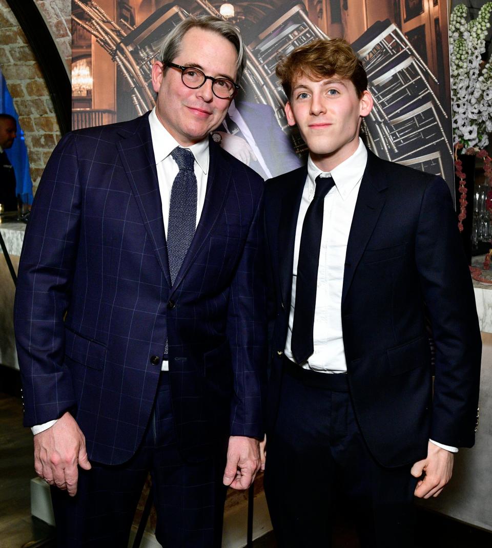 Matthew Broderick and James Wilkie Broderick attend the Haute Living Matthew Broderick Cover Celebration at Zero Bond on June 13, 2022 in New York City