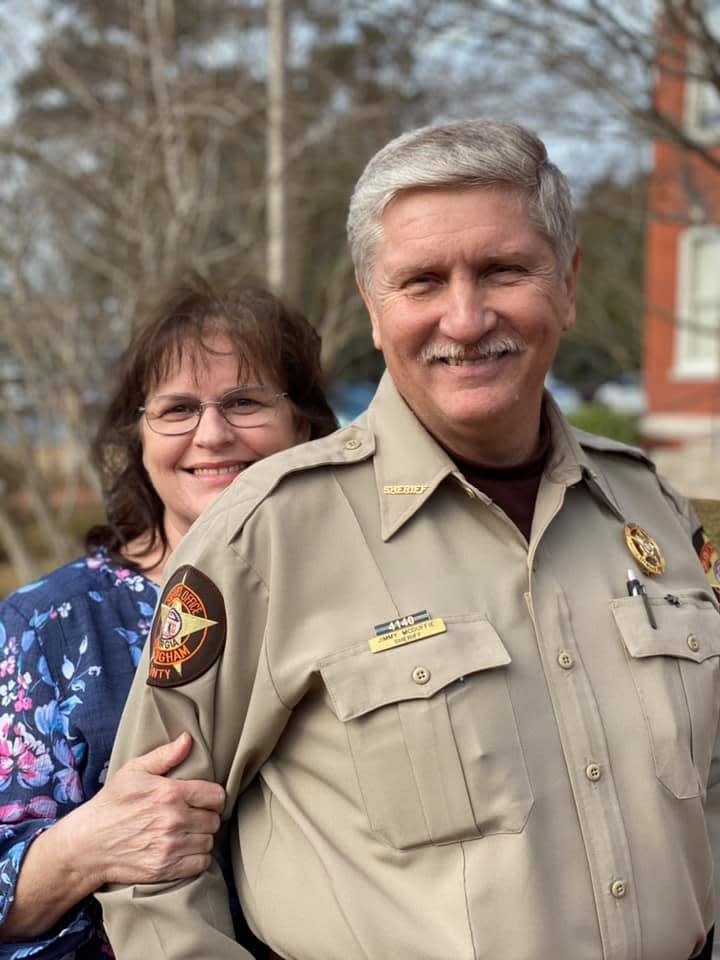 FILE - Effingham County Sheriff Jimmy McDuffie, pictured here with his wife Wanda, called Liberty County Sheriff Will Bowman "a good man."