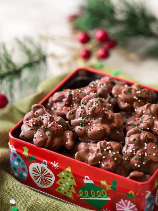 <p>The Chunky Chef</p><p>No need to turn the oven on for this treat.</p><p><strong>Get the recipe: <a href="https://www.thechunkychef.com/easy-christmas-crockpot-candy/" rel="nofollow noopener" target="_blank" data-ylk="slk:Easy Christmas Crock Pot Candy;elm:context_link;itc:0;sec:content-canvas" class="link ">Easy Christmas Crock Pot Candy</a></strong></p>