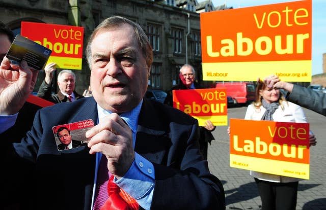 Former deputy prime minister John Prescott during the 2010 election