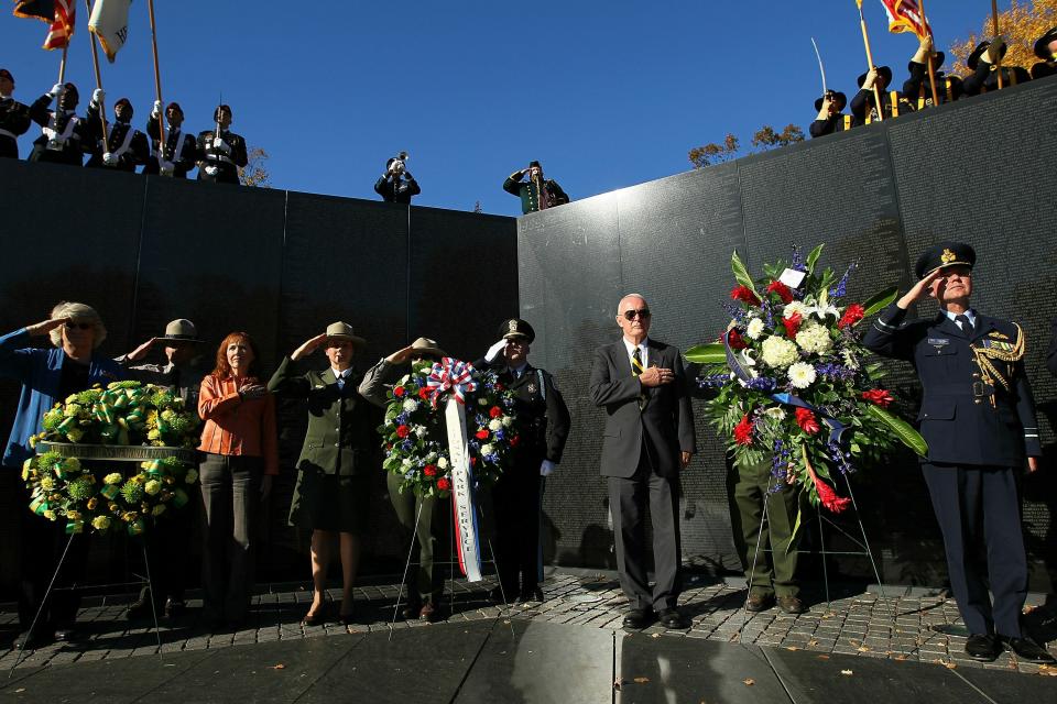 Veterans Day Ceremony Held At Vietnam Veterans Memorial
