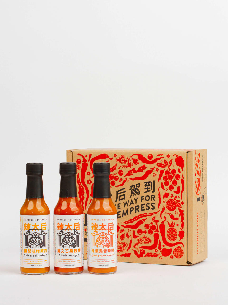 <p><a href="https://go.redirectingat.com?id=74968X1596630&url=https%3A%2F%2Fyunhai.shop%2Fcollections%2Fhot-sauces%2Fproducts%2Fempress-taiwan-origins&sref=https%3A%2F%2Fwww.delish.com%2Fholiday-recipes%2Fg35905963%2Flast-minute-mothers-day-gifts%2F" rel="nofollow noopener" target="_blank" data-ylk="slk:Shop Now;elm:context_link;itc:0;sec:content-canvas" class="link ">Shop Now</a></p><p>Empress Hot Sauce Taiwan Origins Gift Set</p><p>$40.00</p><p>Yun Hai </p><span class="copyright">Yun Hai - Product Shot Image</span>