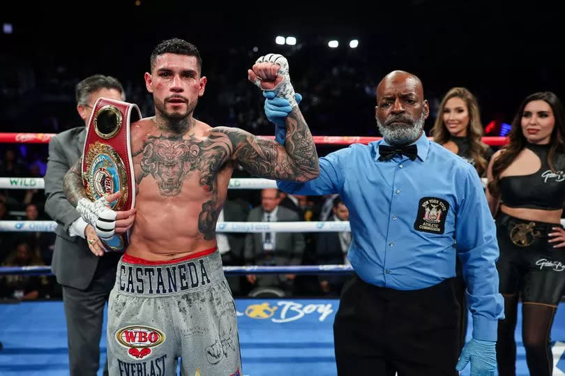 Photo shows Arnold Barboza Jr after defeating Sean McComb