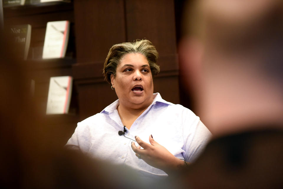 Best-selling author Roxane Gay said a fellow first-class passenger on a recent flight she was on, weight-shamed her with the snap of a photo. Source: Getty