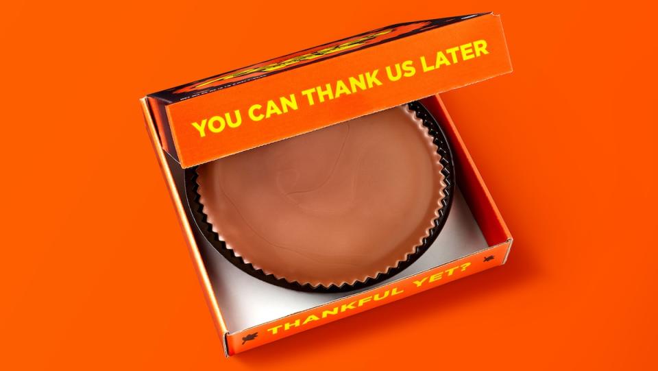 The biggest Reese's Peanut Butter Cup ever sold inside its orange box