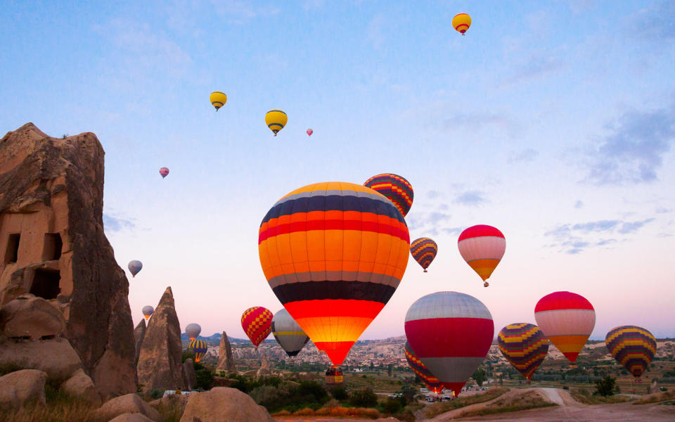 <p>You can go hot air ballooning any time of year, but with hot, dry summers and cold—and sometimes snowy—winters, the <a rel="nofollow noopener" href="http://www.cappadocia.travel/cappadocia-weather" target="_blank" data-ylk="slk:best time to go;elm:context_link;itc:0;sec:content-canvas" class="link ">best time to go</a> is during the spring (April-June) and fall (September-October) months.</p>