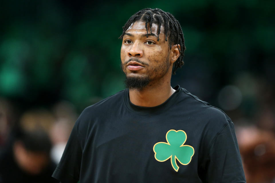 Marcus Smart doesn’t sound any closer to returning to the court while dealing with an infection in both eyes.