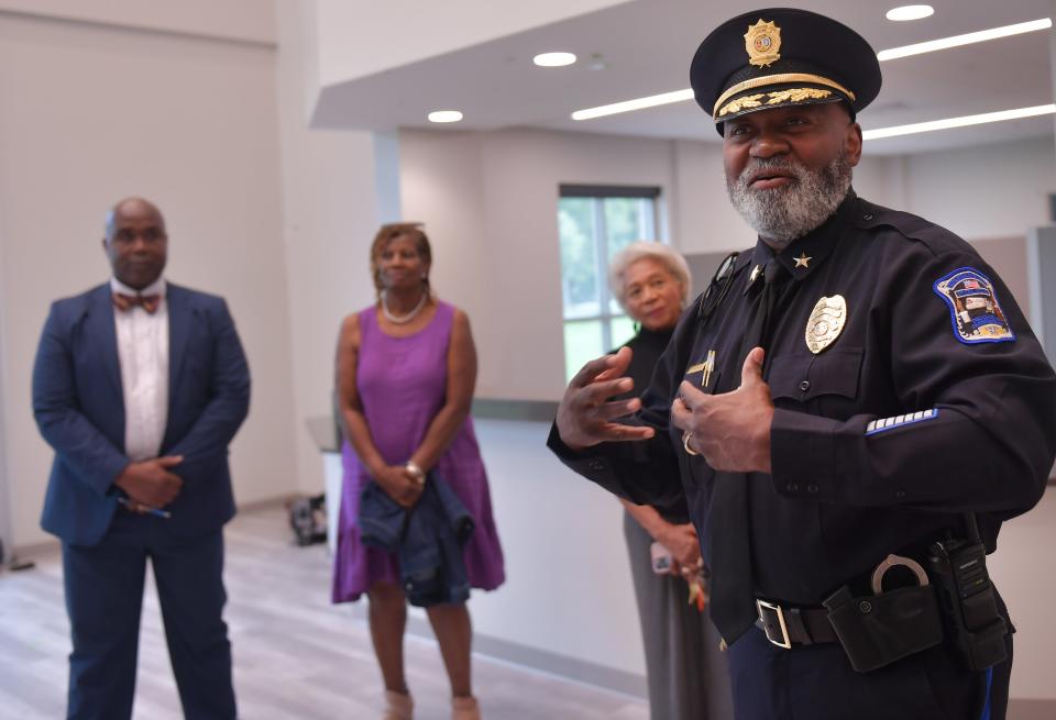 Members of the Spartanburg City Council and other officials toured the new Spartanburg Police Department Headquarters on Sept. 26, 2023.