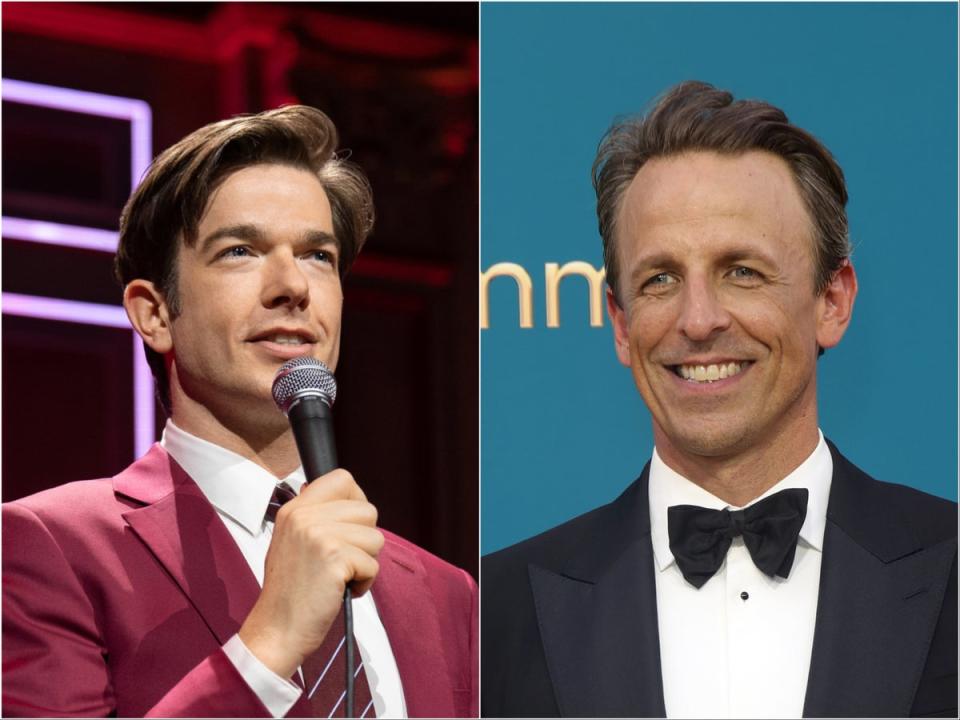 John Mulaney (left) and Seth Meyers (Netflix/Getty Images)