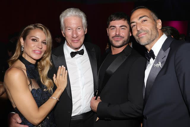 <p>Andreas Rentz/amfAR/Getty</p> Alejandra Silva, Richard Gere, Zac Efron and Mohammed Al Turki