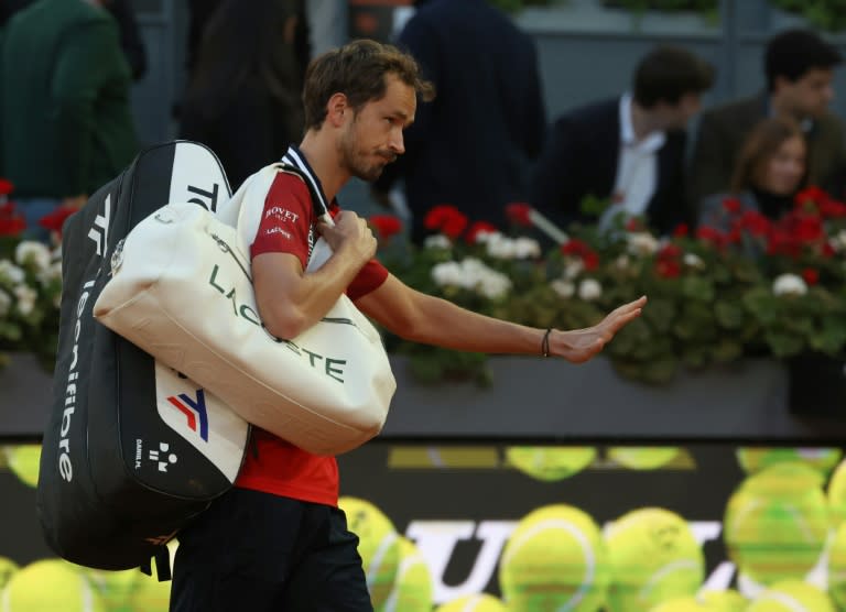 Russia's Daniil Medvedev pulled out of his match against Czech Republic's Jiri Lehecka due to an injury (PIERRE-PHILIPPE MARCOU)