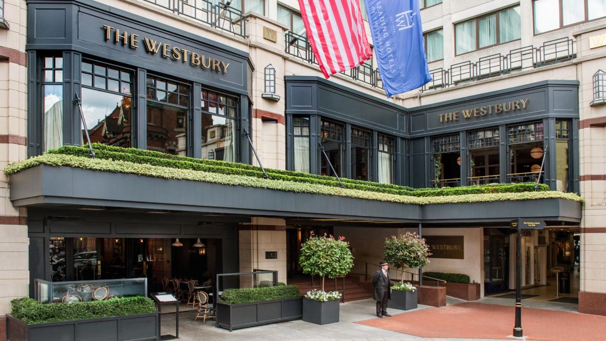  The Westbury Hotel is located on a quiet street in central Dublin . 