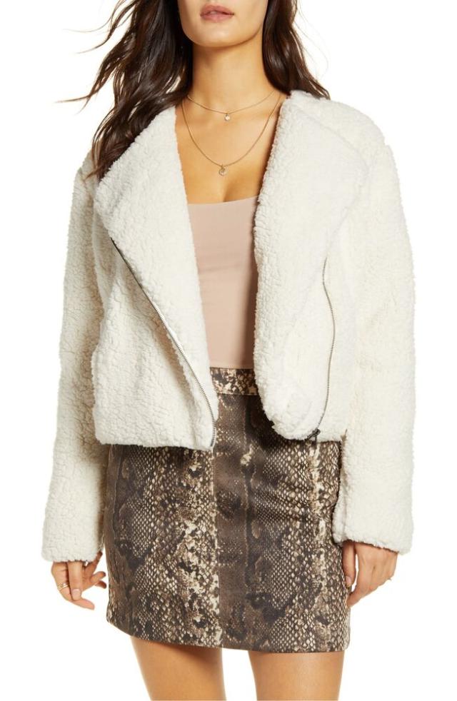 Topshop Jonas Faux Shearling Jacket, $130, Nordstrom