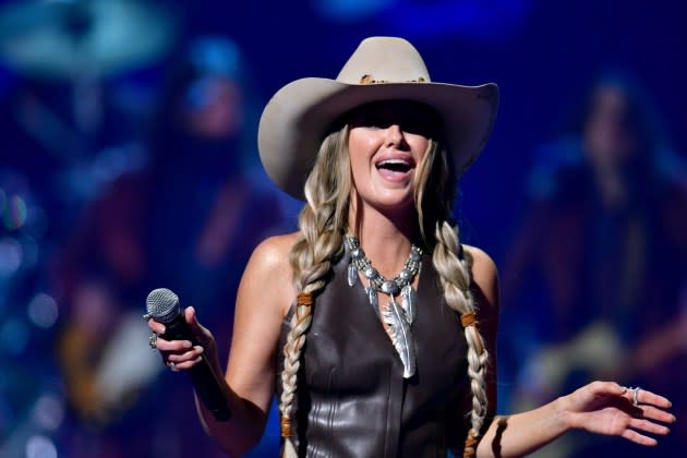 Lainey Wilson performed "Country's Cool Again" at the 2024 CMT Music Awards. - Credit:  Hubert Vestil/Getty