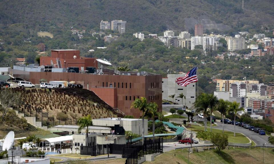 The US embassy in Caracas. Washington has eased some of its tough sanctions on Venezuela.