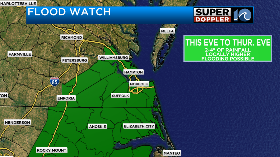 <em>Flood watch as of Wednesday morning</em>