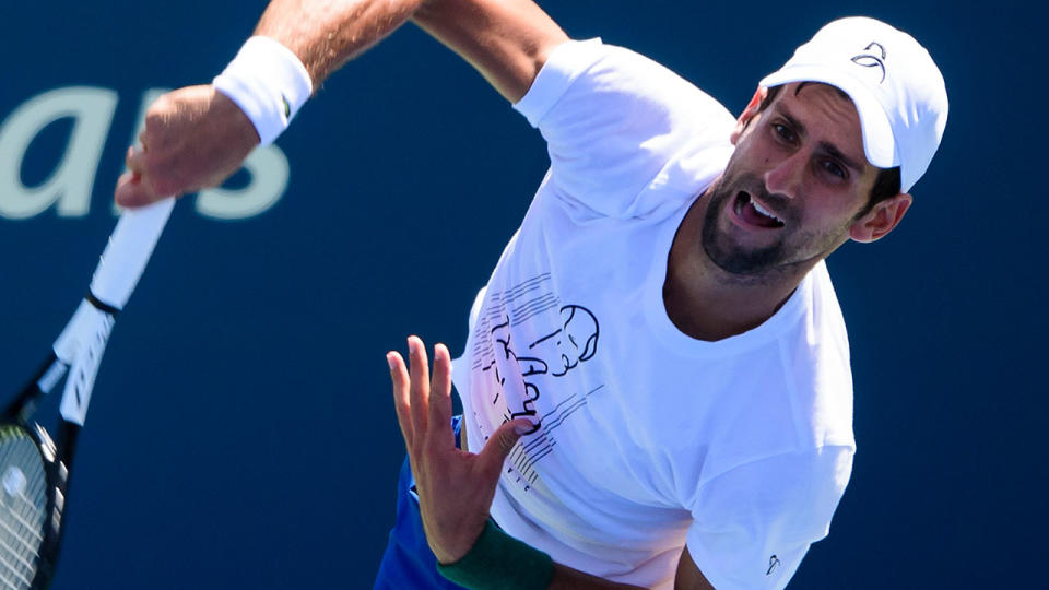 Novak Djokovic has no problems with the serve clock and thinks it’s actually beneficial. Pic: Getty