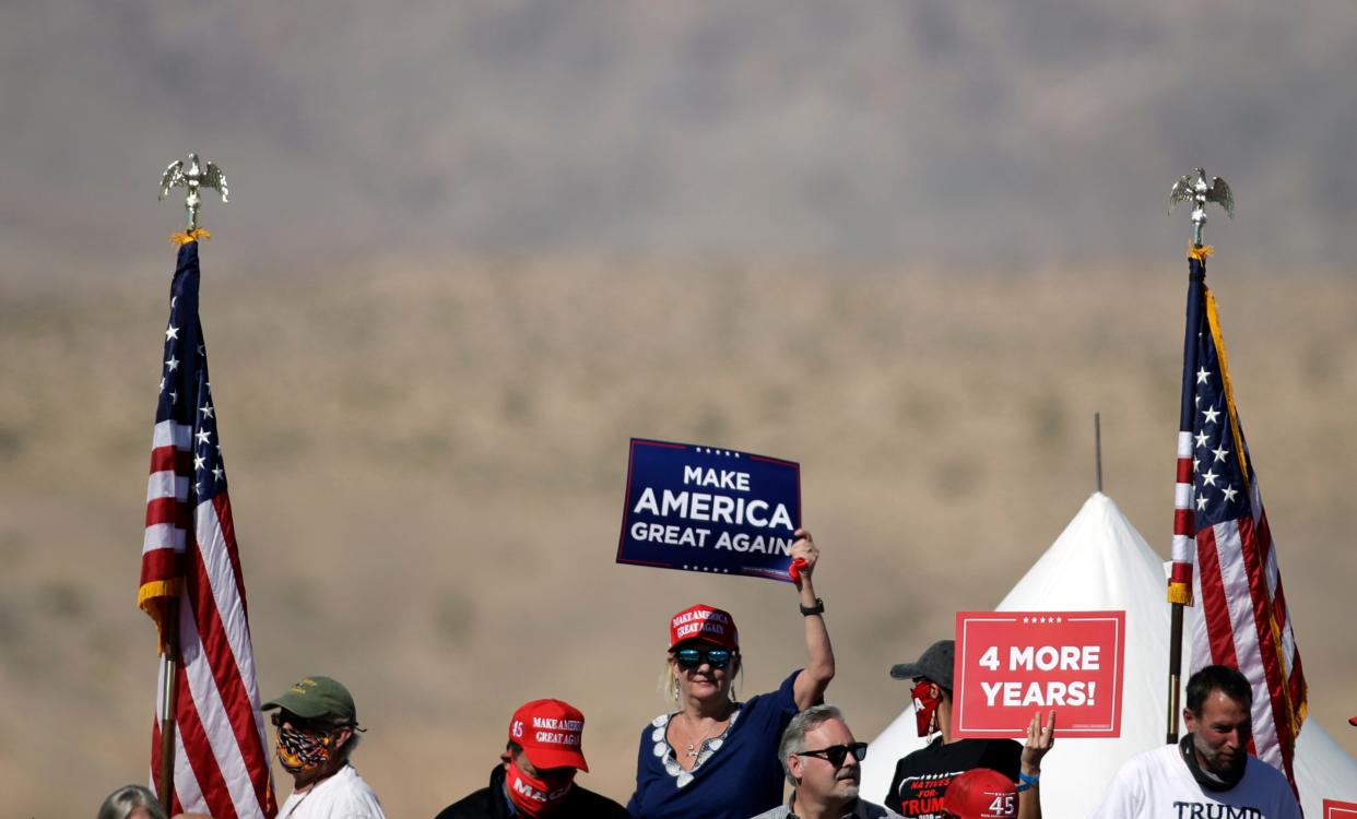 President Trump was in Arizona for two more rallies on Wednesday. ((Photo by Isaac Brekken/Getty Images)