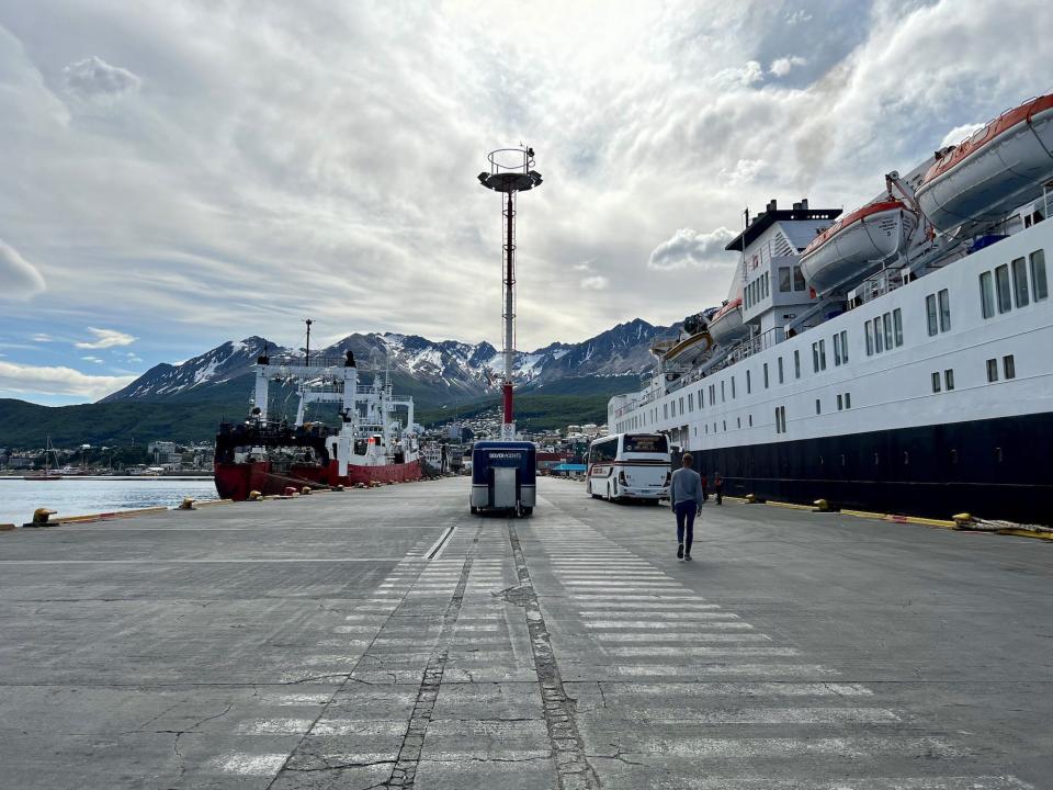 The Ocean Endeavour in port in Ushuaia, Argentina.