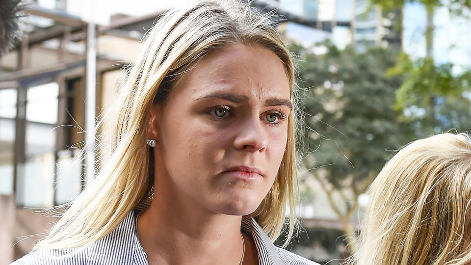 Shayna Jack, pictured arriving for a meeting with ASADA, has sworn innocence in her doping scandal.