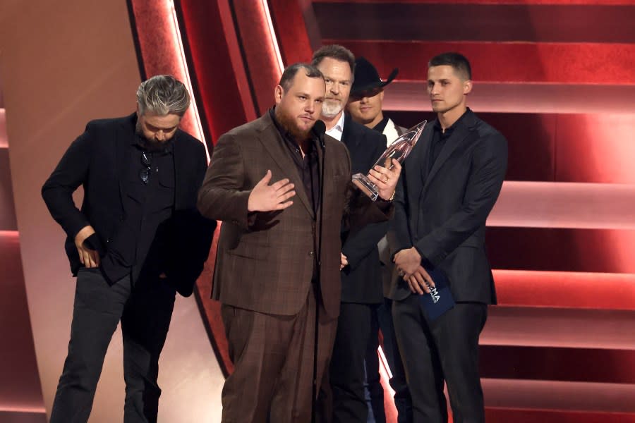 Luke Combs accepts the Single of the Year award onstage during the 57th Annual CMA Awards at Bridgestone Arena on November 08, 2023 in Nashville, Tennessee. (Photo by Terry Wyatt/Getty Images)