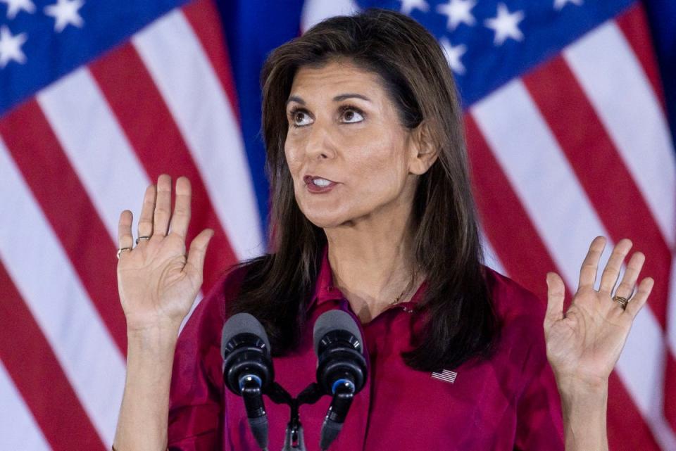 Nikki Haley finished a disappointing third in Iowa (EPA)